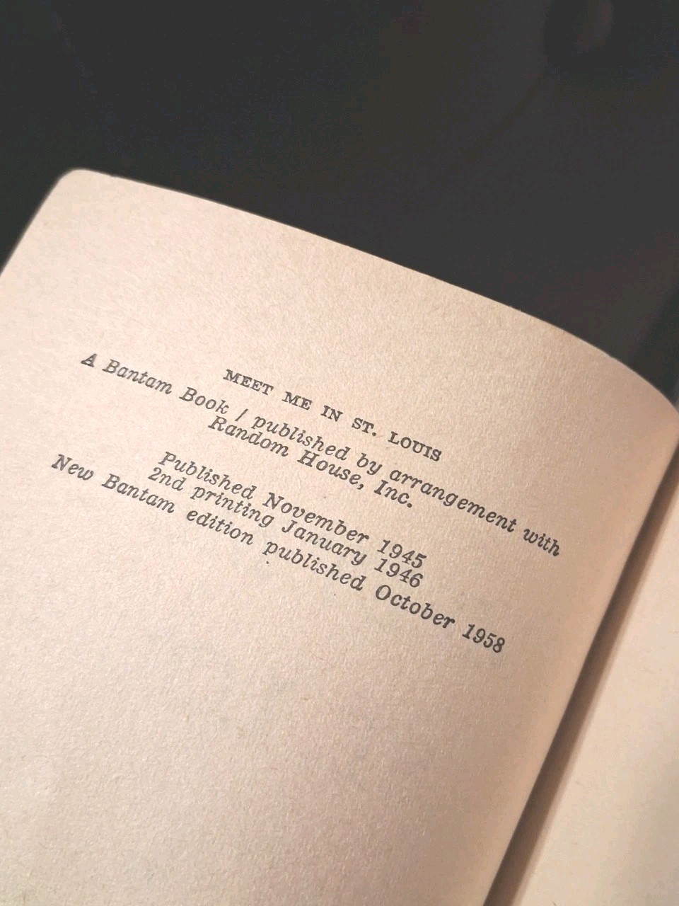 MEET ME IN ST. LOUIS 1958 Sally Benson New Bantam Edition Paperback