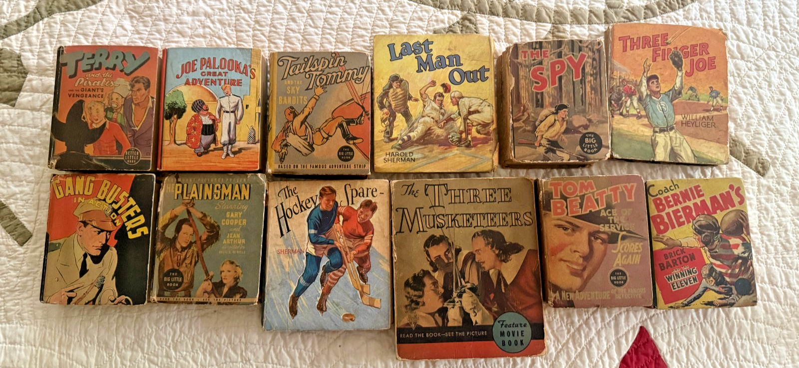 Lot of 12 Vintage 1930s Big Little Books – Gang Busters, Plainsman, Terry, Sport