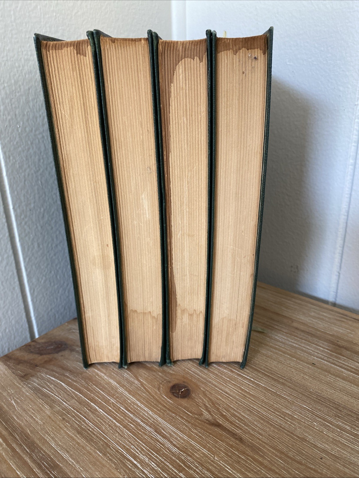 Antique Robert Louis Stevenson Green Soft Cover Books Set Of 4 Standard Gold