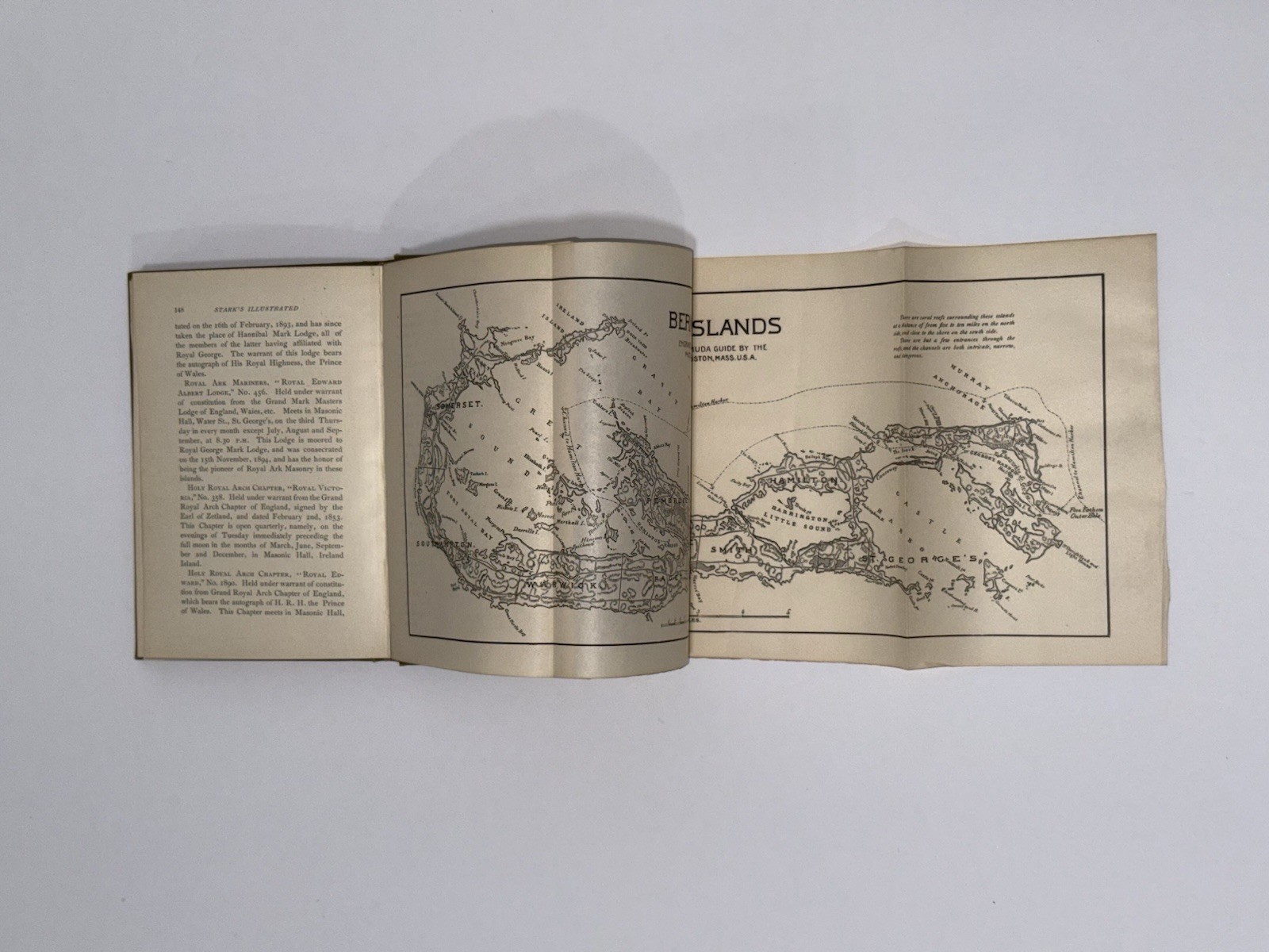 1897 Stark’s Illustrated Bermuda Guide James H. Stark HC 1st Ed Fold-Out Map