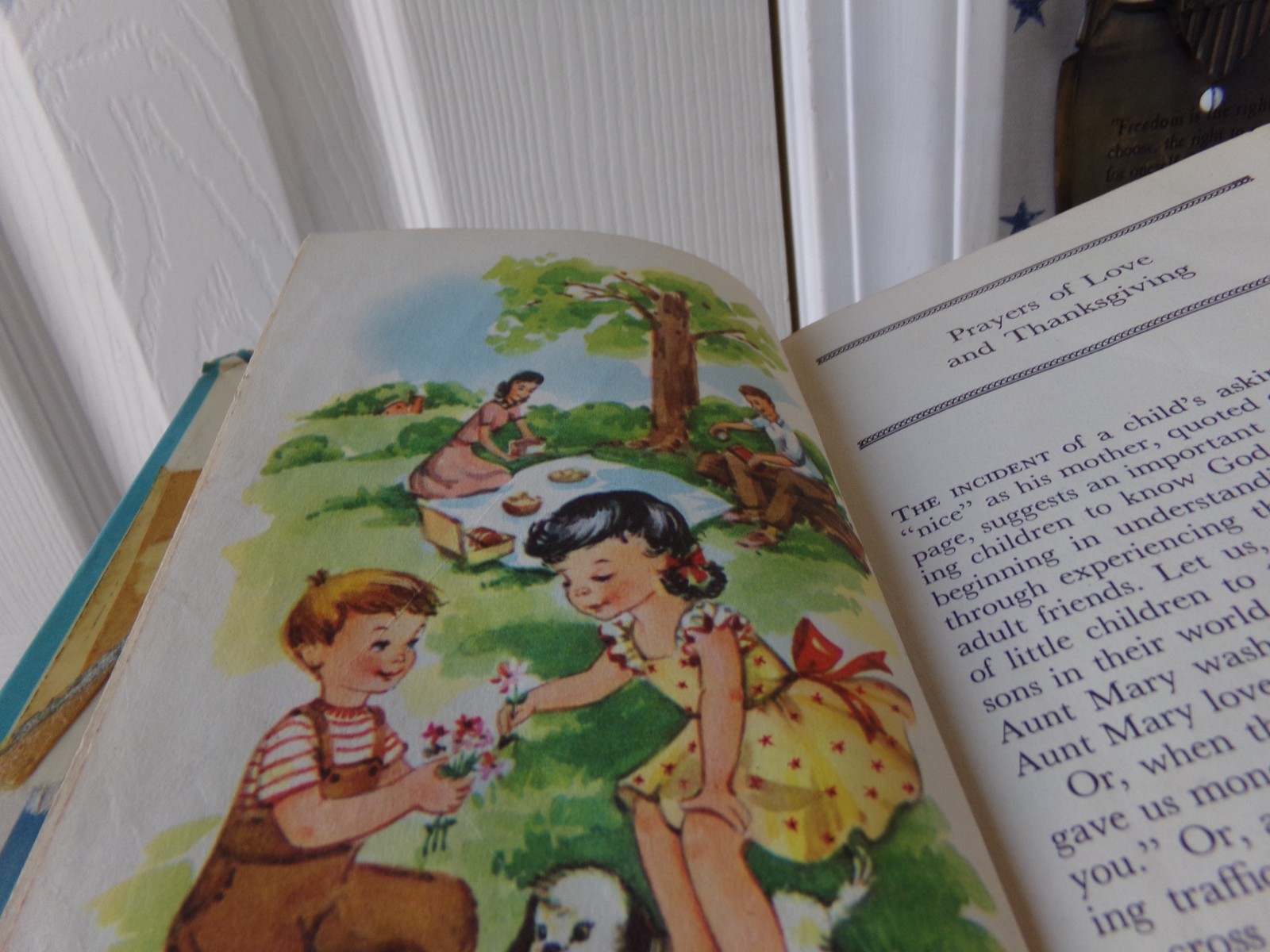 FLAWS Rand McNally Prayers For Little Children Vtg Hardcover Christian Book 1949