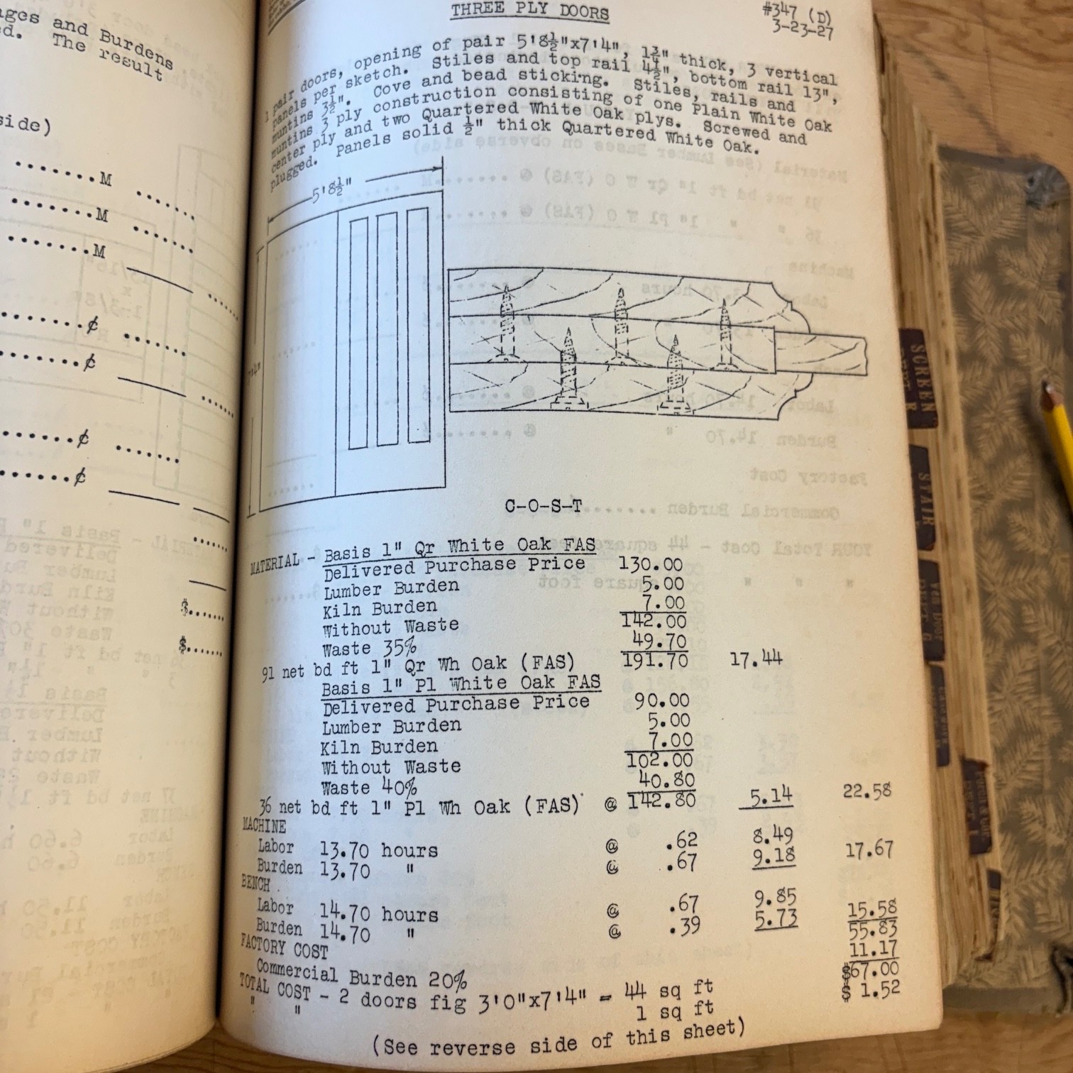 Rare Millwork-Woodwork Architectural Cost Book