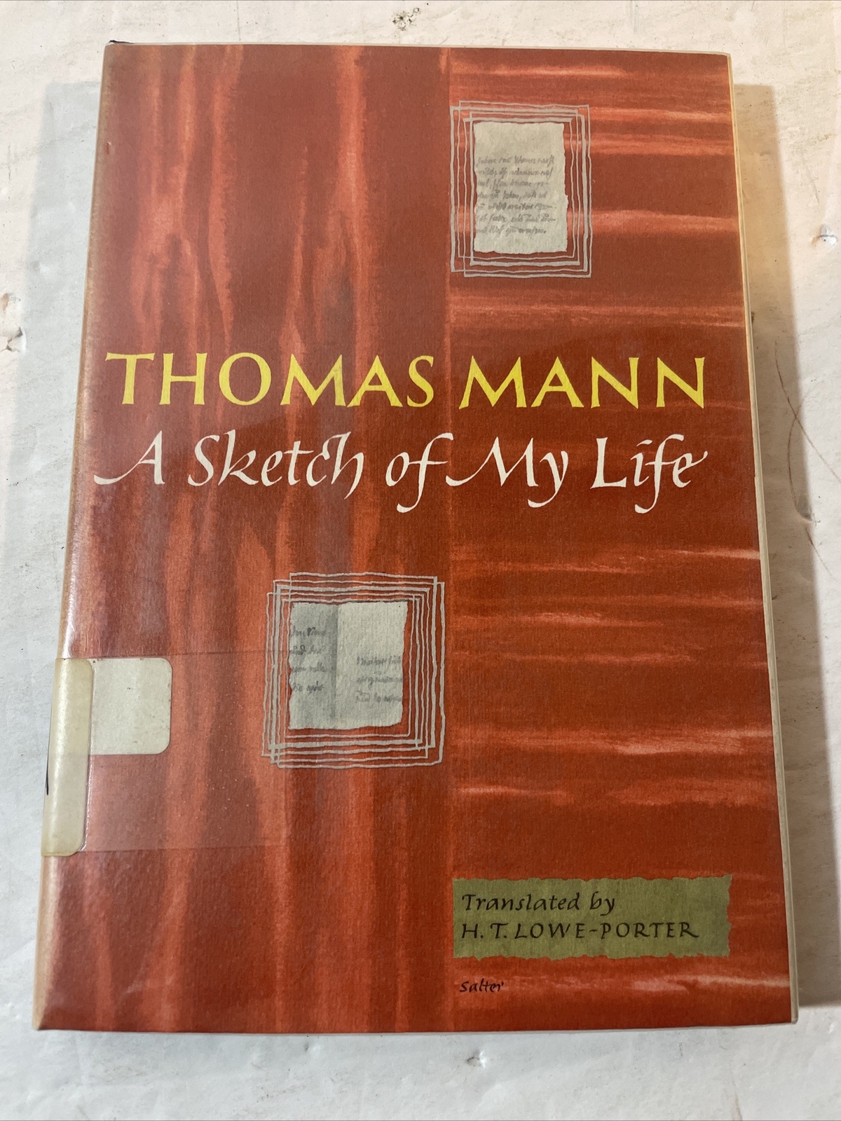 Thomas Mann A SKETCH OF MY LIFE 1960 Alfred A. Knopf, NY First American Edition