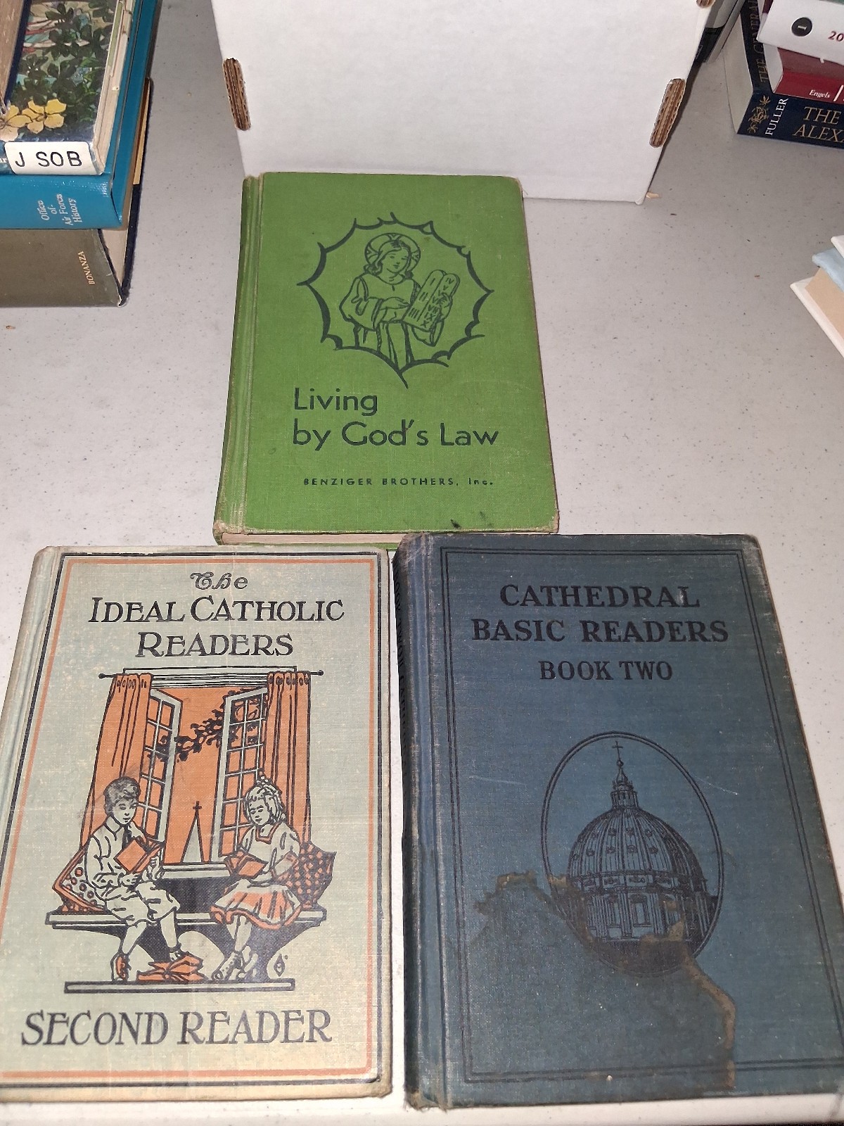 Vintage Cathedral Basic Readers 3 book lot Ideal Living God’s Law Catechism