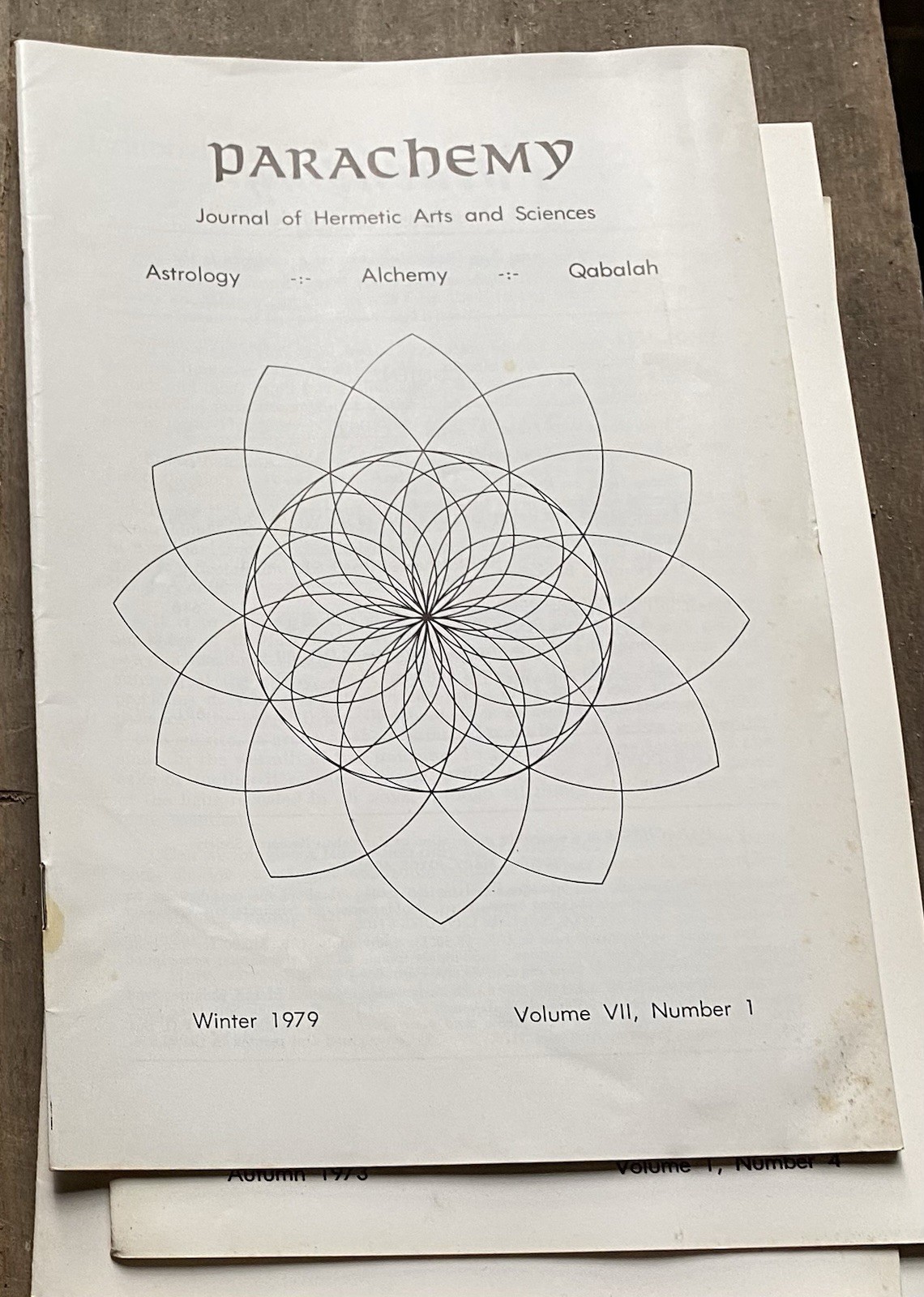 Frater Albertus / PARACHEMY Winter 1979 VOLUME VII NUMBER 1 Journal of Hermetic