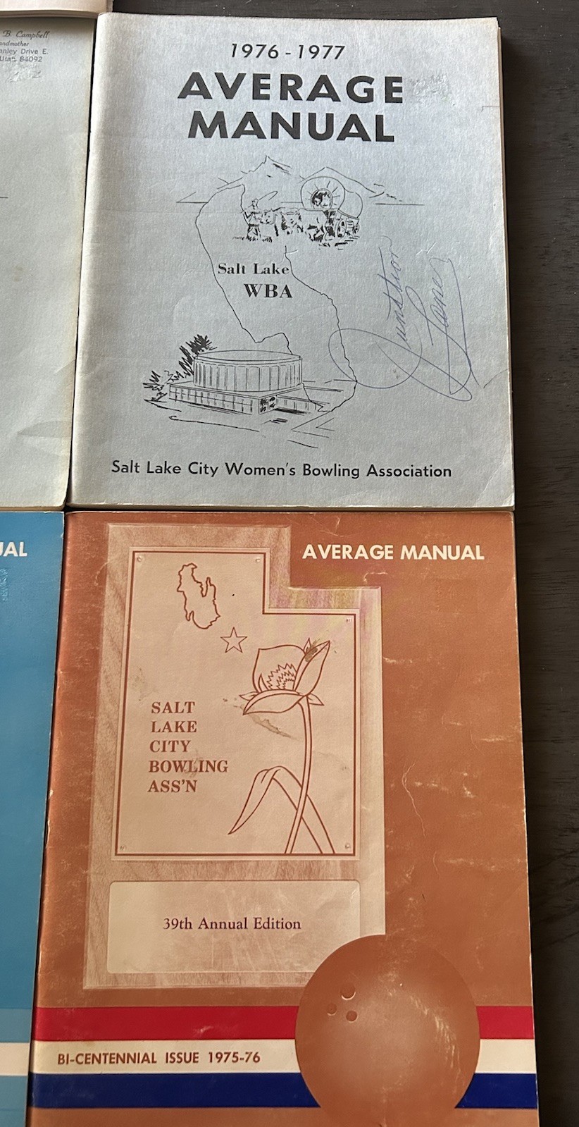 Lot Of 7 Salt Lake City Utah Bowling Association Average Manual 1970s-1993 RARE