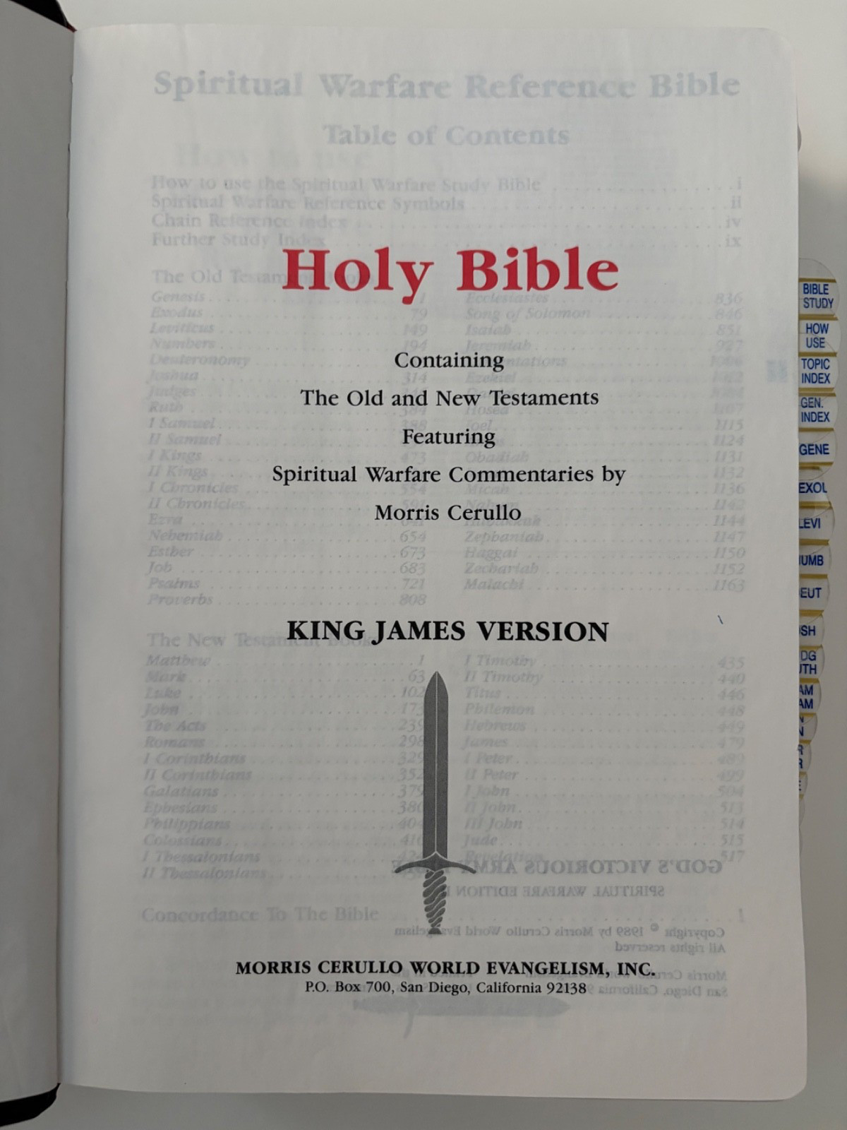God’s Victorious Army Bible KJV Morris Cerullo Spiritual Warfare Ref Ed II 1989