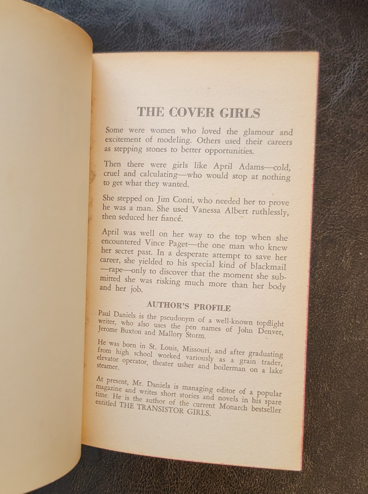 The Cover Girls Paul Daniels Monarch 254 PBO 1962 Vintage Pulp Harry Schaare GGA