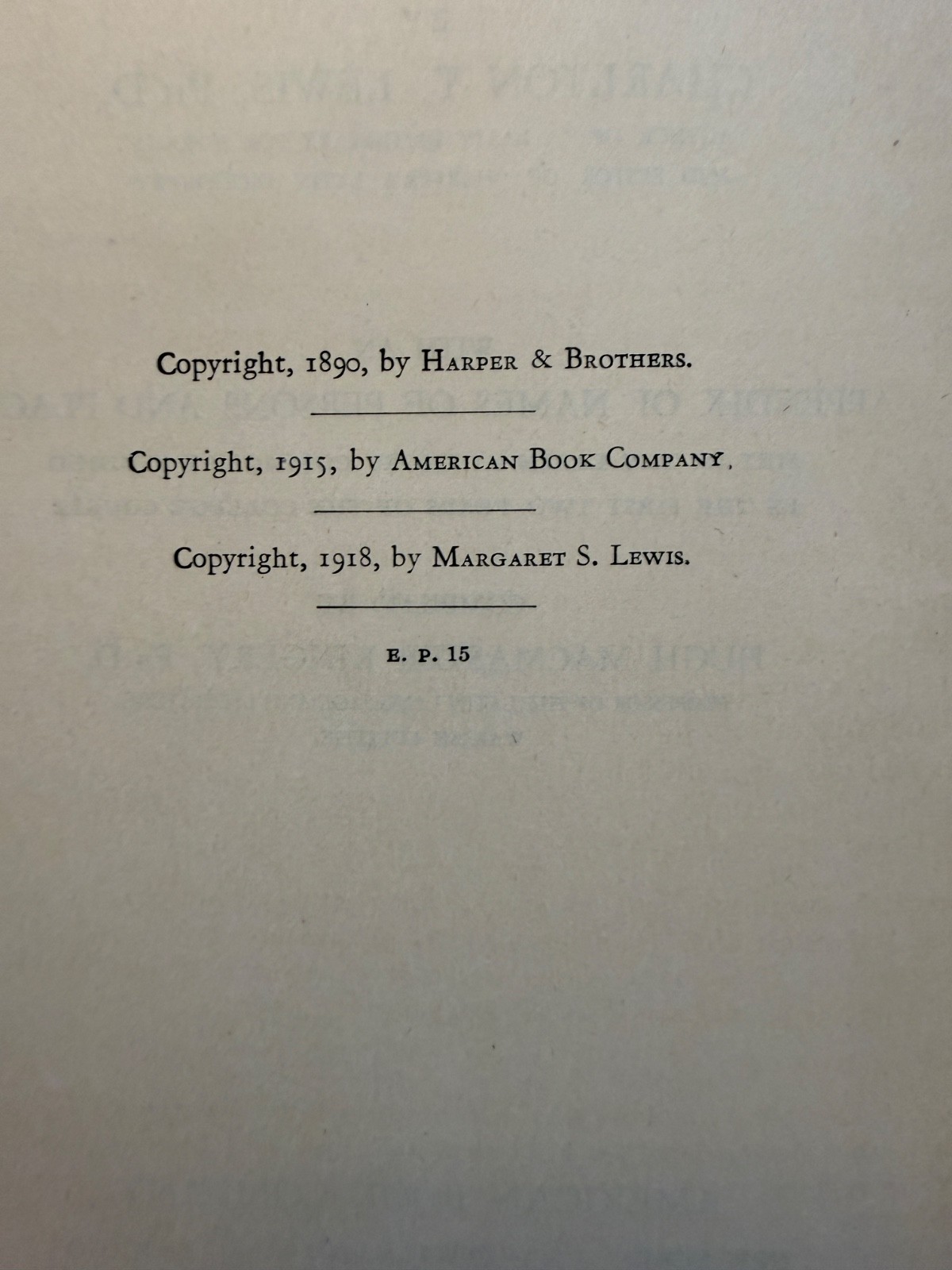An Elementary Latin Dictionary by Charlton T. Lewis (HC 1918)