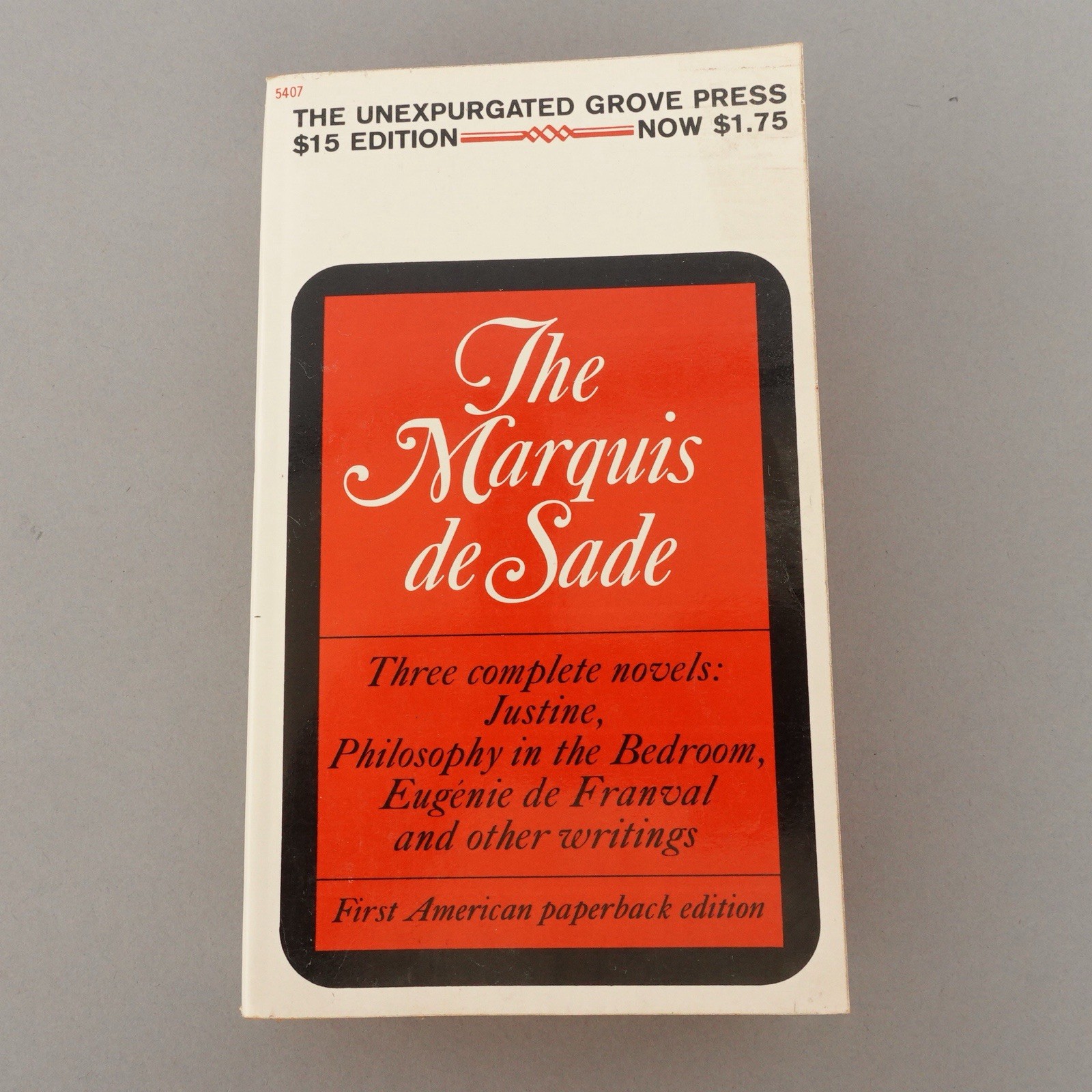 THE MARQUIS de SADE three complete novels Grove Press 1st US Paperback