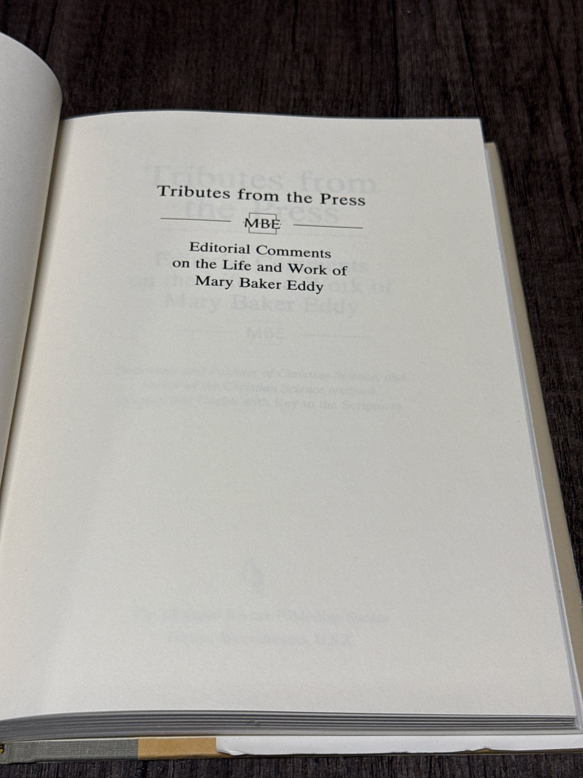 Tributes from the Press: Life and Work of Mary Baker Eddy, 1911