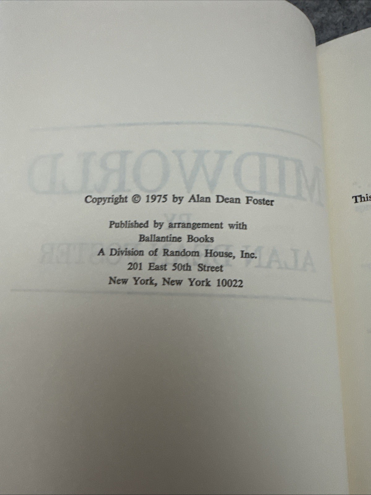 Midworld by Alan Dean Foster BCE HC DJ 1975 Sci-Fi Fantasy