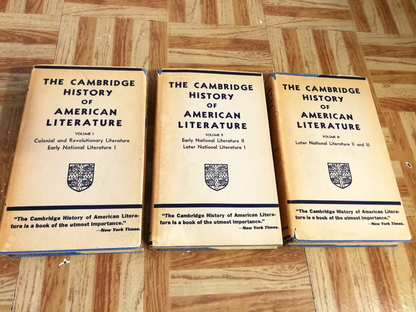 The Cambridge History of American Literature, Vol I, II, III HCDJ 1936 Lot of 3