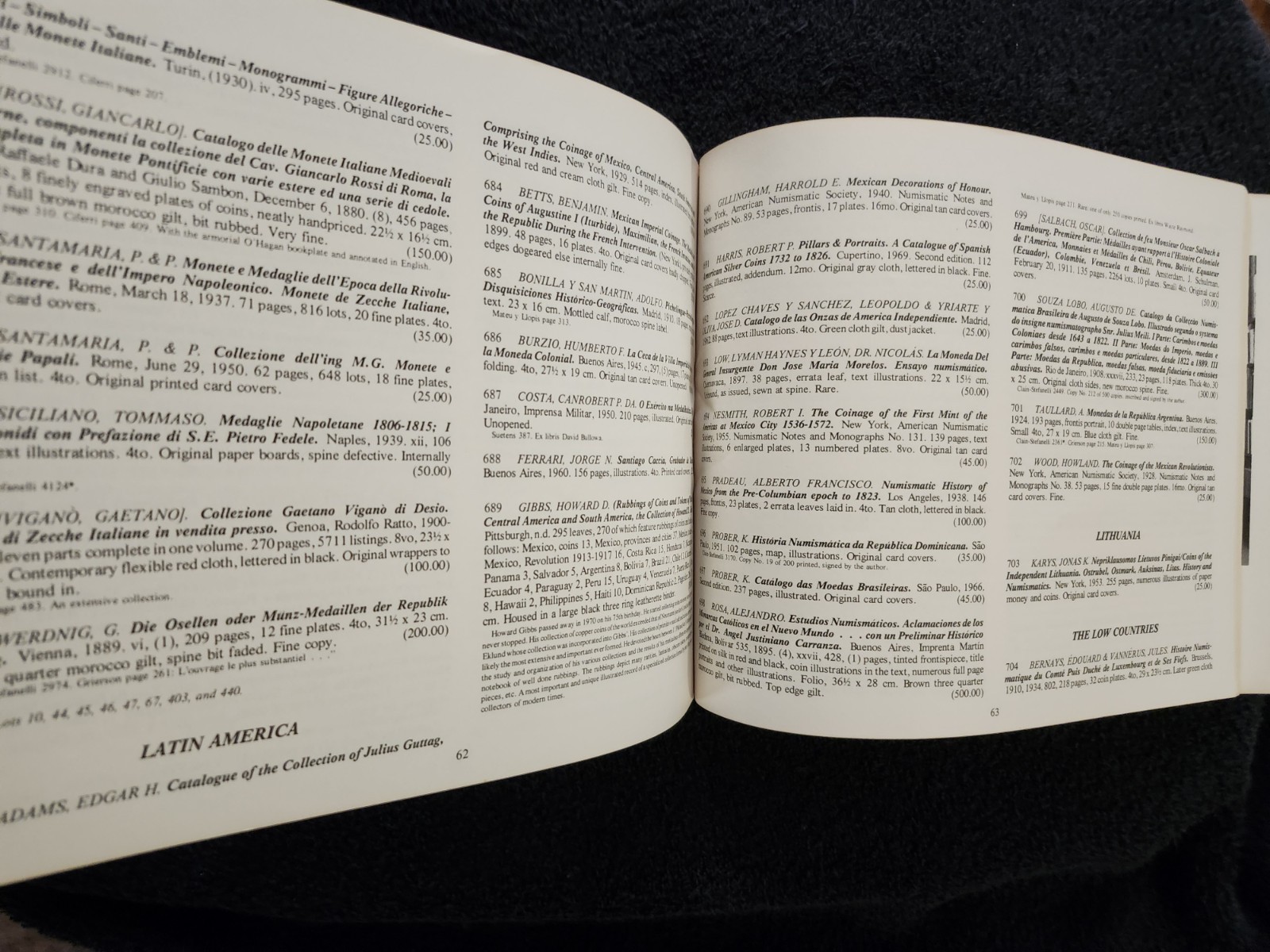 Important Numismatic Books 1982 Auction #11 Catalog George F. Kolbe Los Angeles