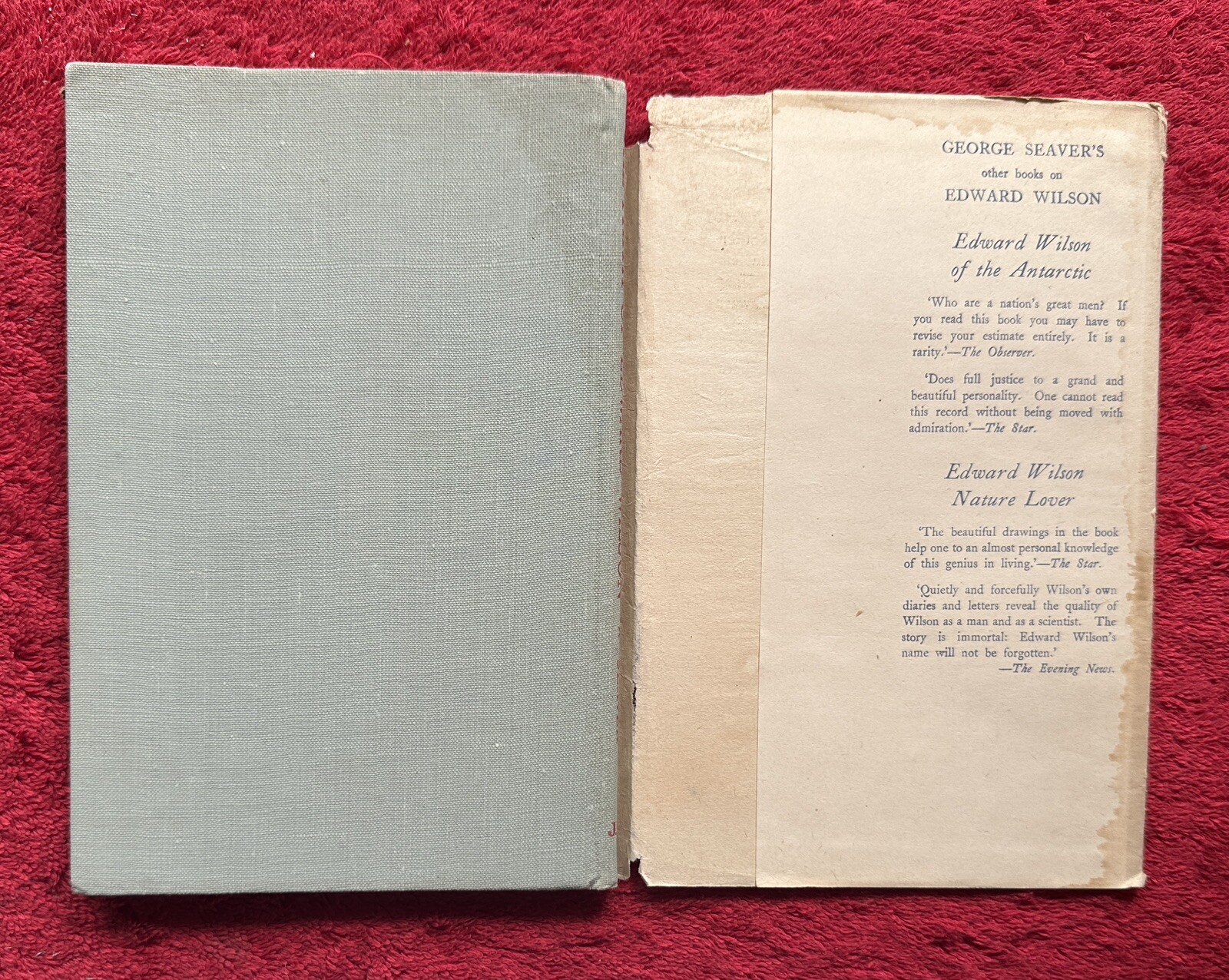 THE FAITH OF EDWARD WILSON by GEORGE SEAVER 1948 1ST EDITION WITH DUST WRAPPER