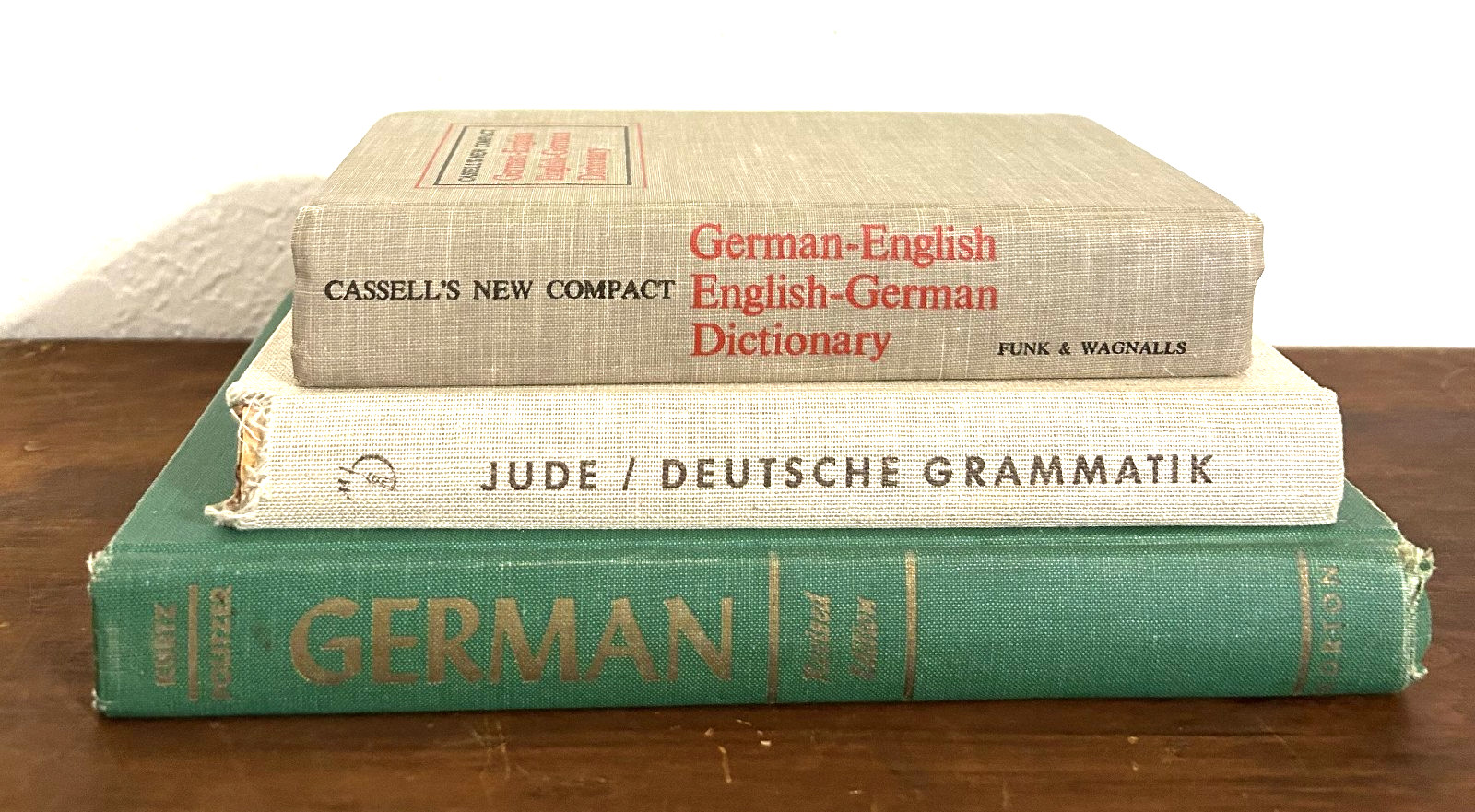 Vintage 1960s German Language Books Lot of 3 – Grammar, Textbook, Dictionary