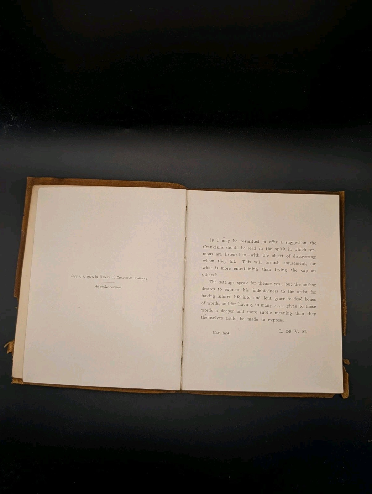 Antique Soft Leather Bound „Crankisms “ by Lisle de Vaux Matthewman 1901