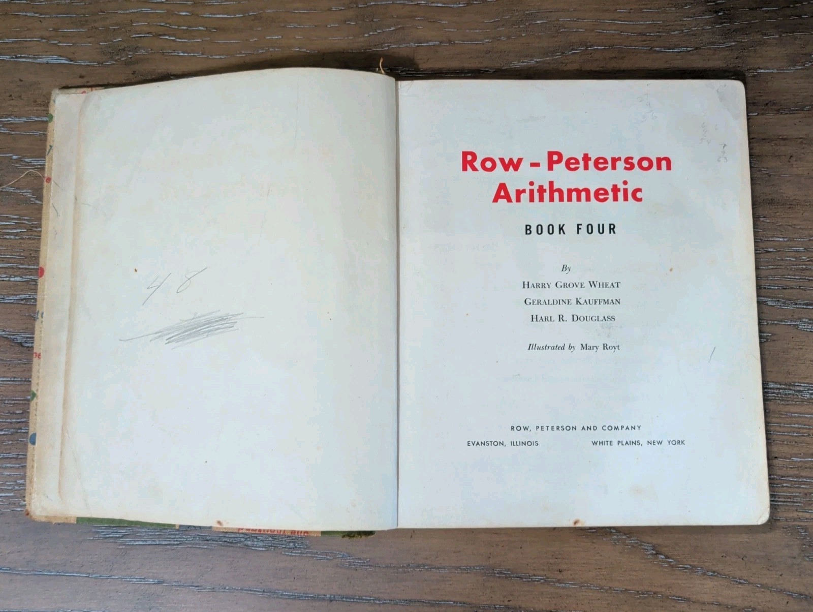 1957 Textbook Row -Peterson Arithmetic 4 Vintage Hardcover Rare