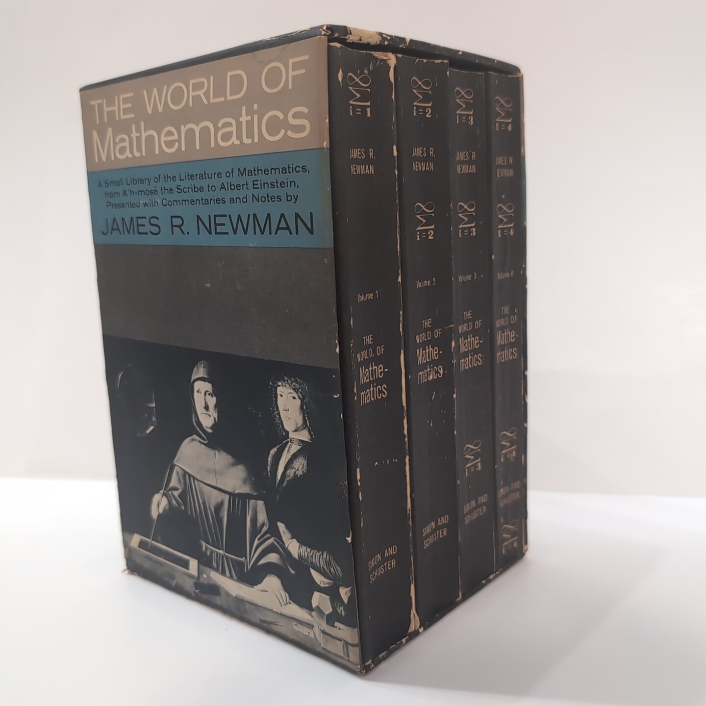 World Of Mathematics Newman 4 Book Set Volumes 1-4 w/ Slipcase Vintage Excellent