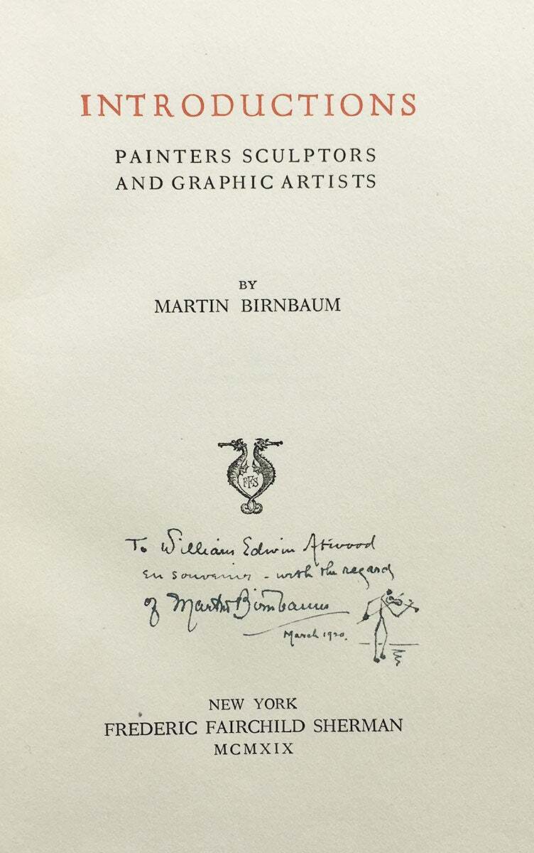 Birnbaum. Introductions. Painters, Sculptors Graphic Artists. NY 1919