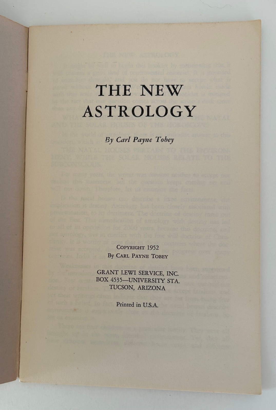The New Astrology – Carl Payne Tobey – 5 Pamphlets – 1952