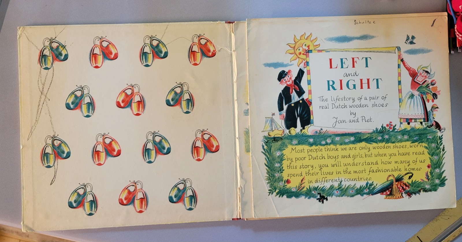 Vintage kids‘ book bundle : 1918 Peter Rabbit, Disney book/record, Left & Right