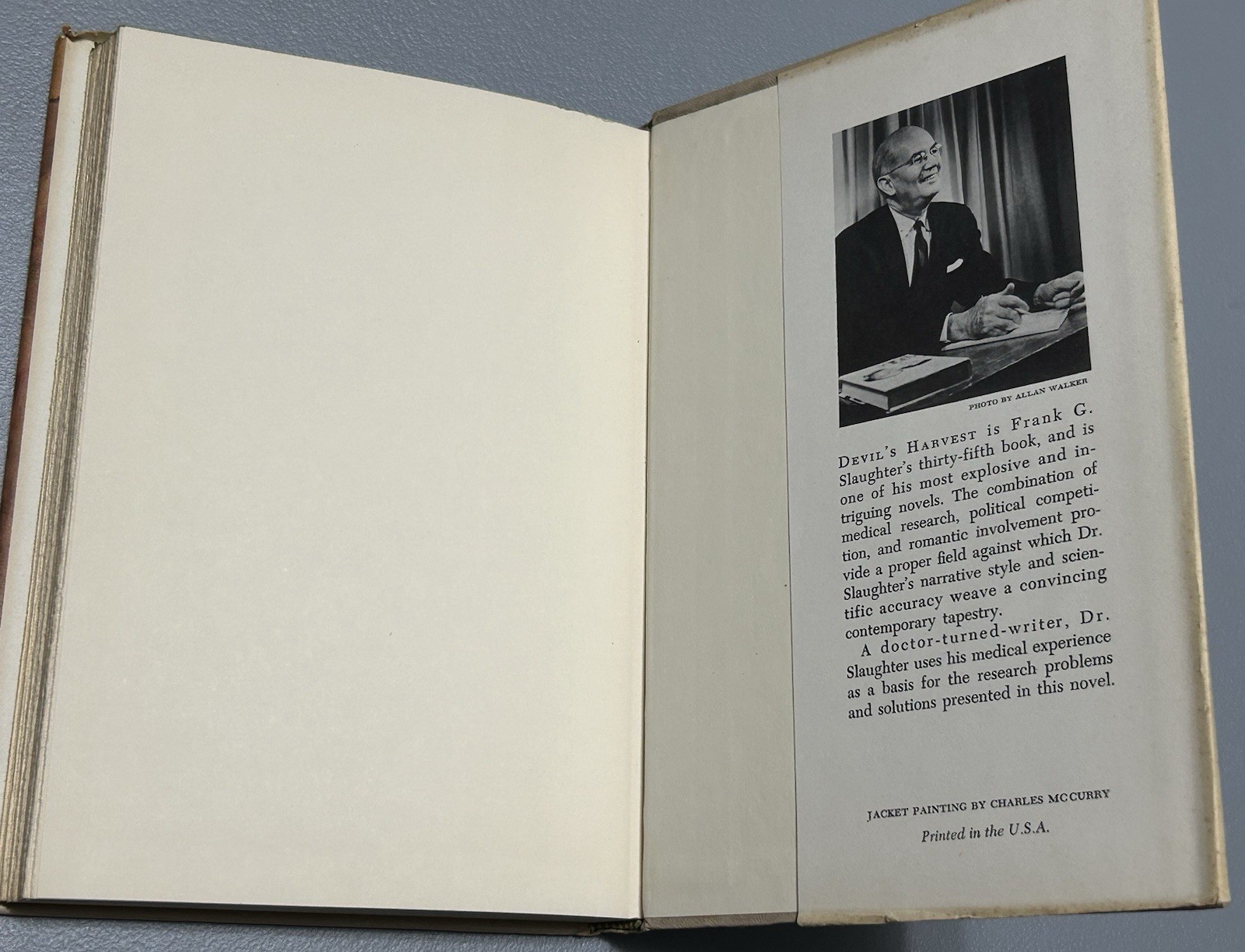 Devil’s Harvest by Frank G. Slaughter – 1963, Hardcover Dust Jacket