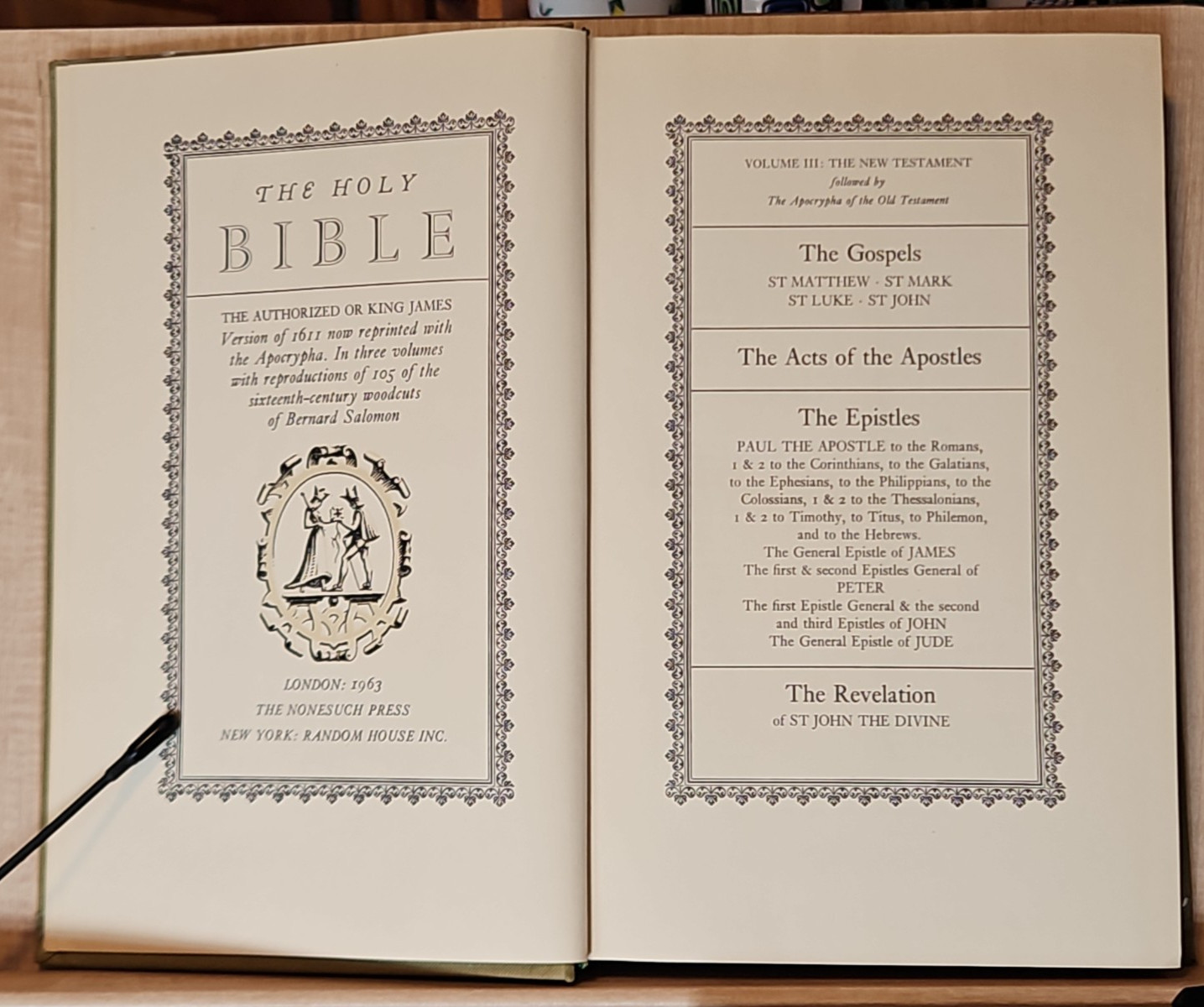 The Holy Bible: Volume III: The New Testament HC 1963 The Nonesuch Press London