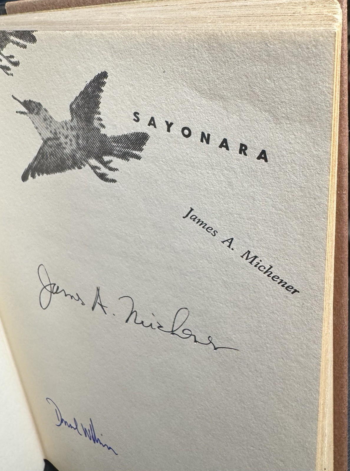 Sayonara-James A. Michener-SIGNED-Early Printing-3rd Printing w/Org DJ-VERY RARE