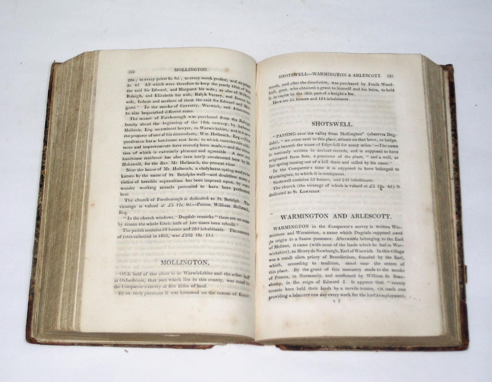 WARWICKSHIRE, A Concise Topographical Description : Sir William Dugdale – 1817