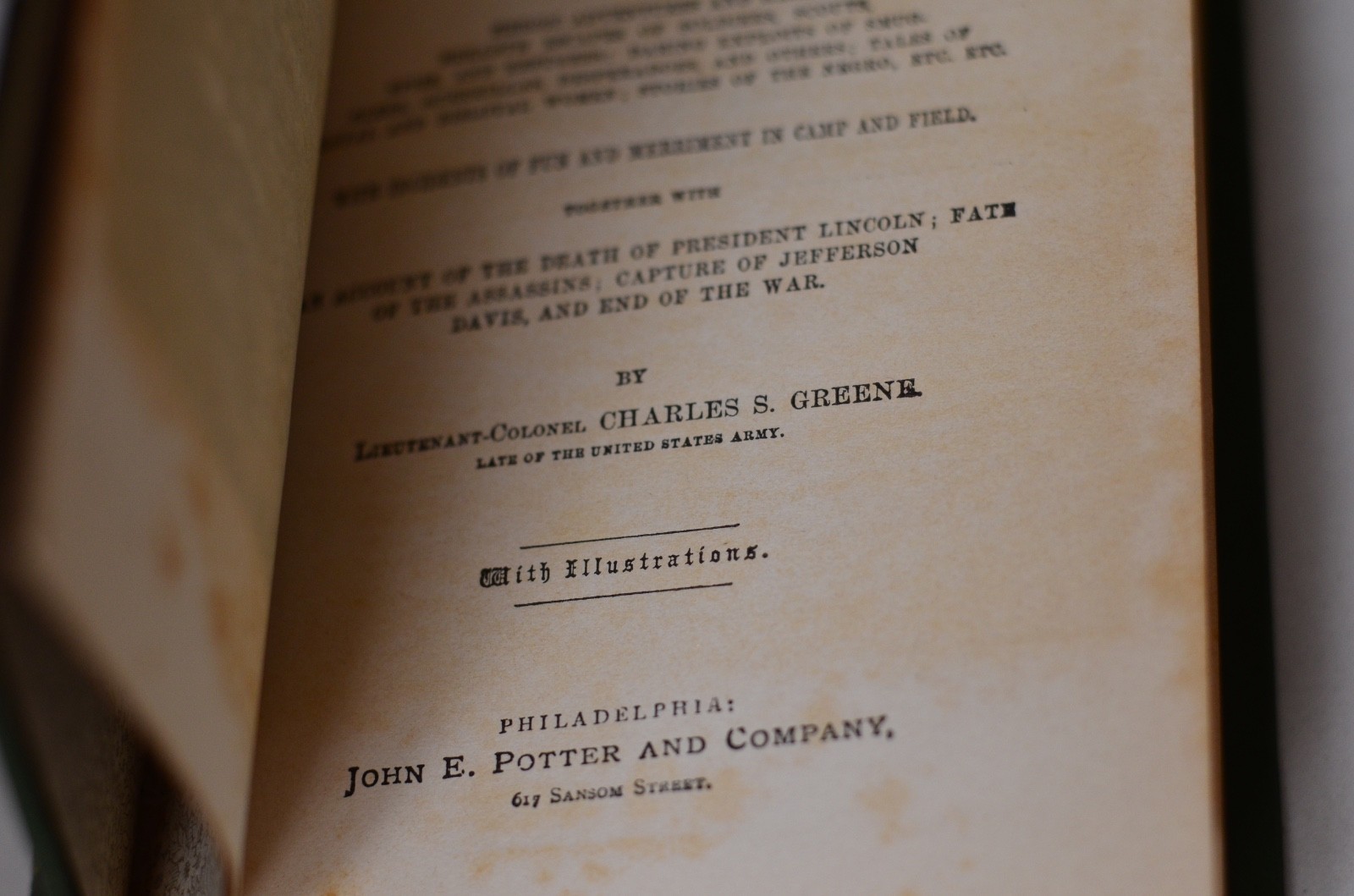 Antique Thrilling Stories of the Great Rebellion by Lt. Col. Charles Greene 1880