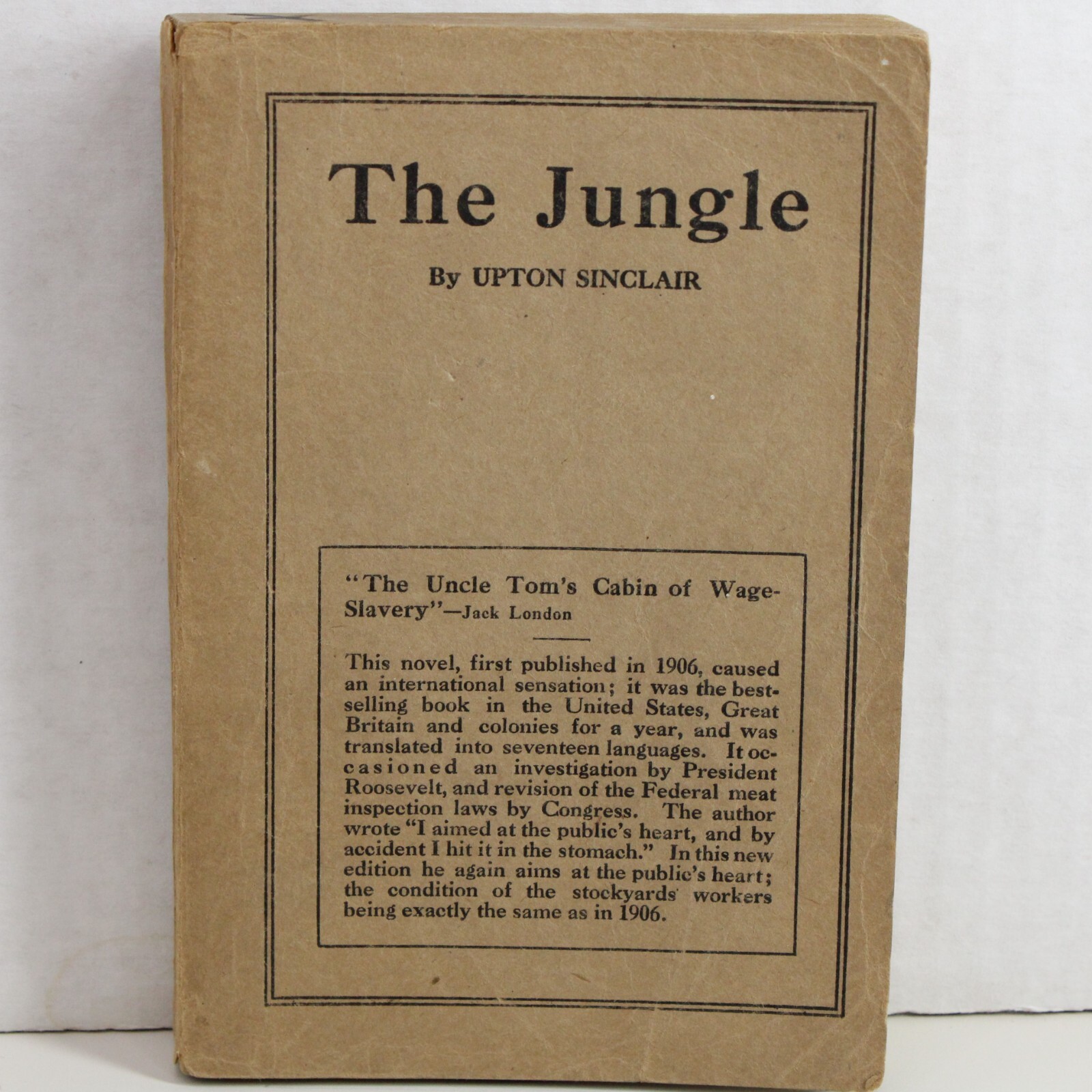 The Jungle 1920 Upton Sinclair Author’s Private Print Published Upton Sinclair