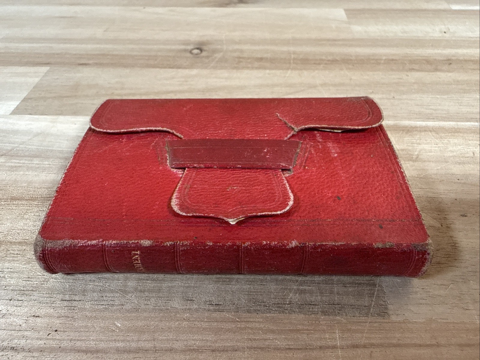 c1860 NEW TESTAMENT illustrated CIVIL WAR ERA pocket WALLET STYLE leather