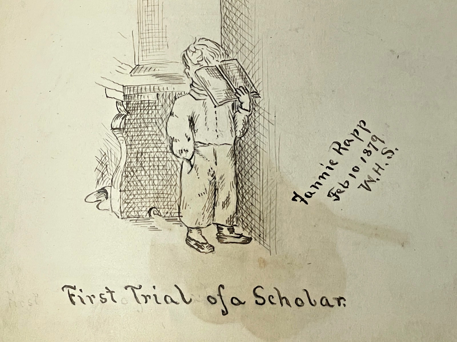 1870s Autograph Book / Cincinnati OH High School / Original Art / Die Cuts /1880
