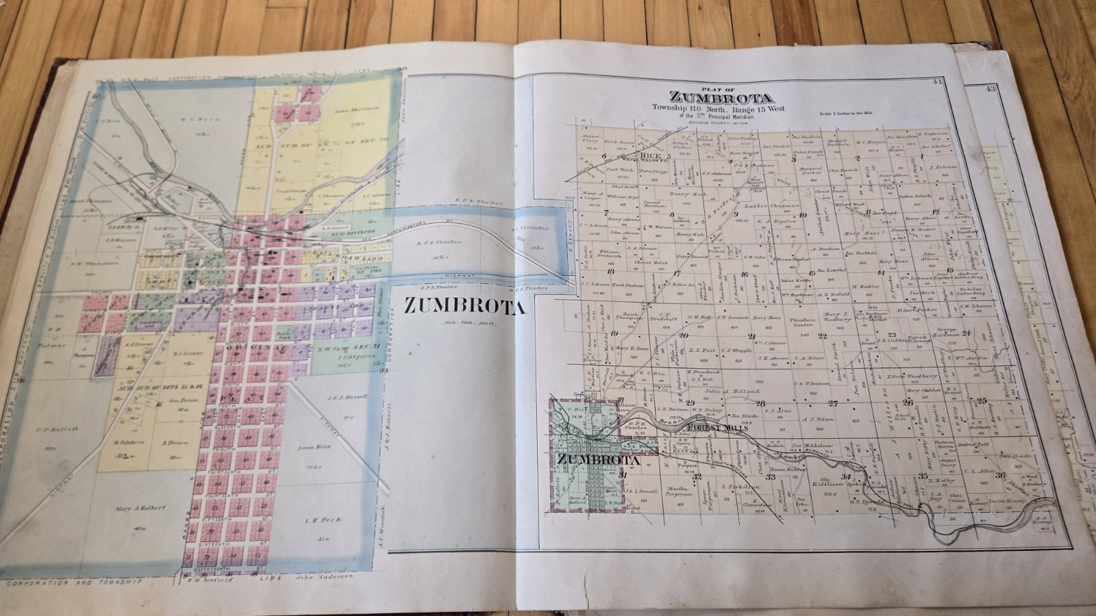 1894 Goodhue County Minnesota Plat Book Atlas HUGE Maps Red Wing Cannon Falls MN