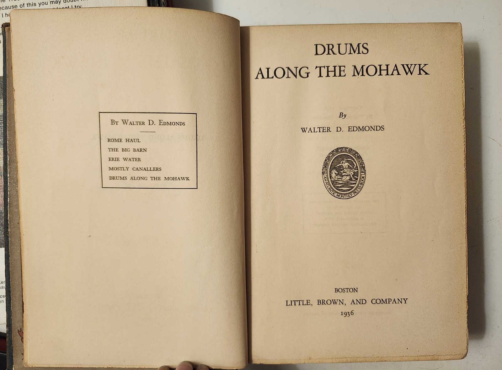 1936 Drums Along the Mohawk by Walter D. Edmonds – First Edition – Hard Cover