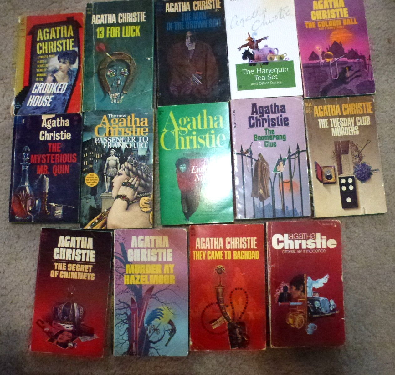 Lot of 14 Agatha Christie Vintage Stand Alone Mystery Books Dell Signet Cardinal