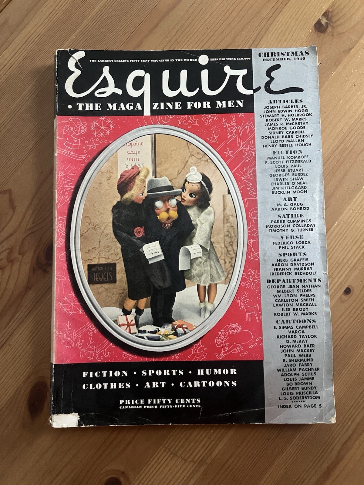 Esquire Magazine – Vintage December 1940 Christmas F. Scott Fitzgerald Varga