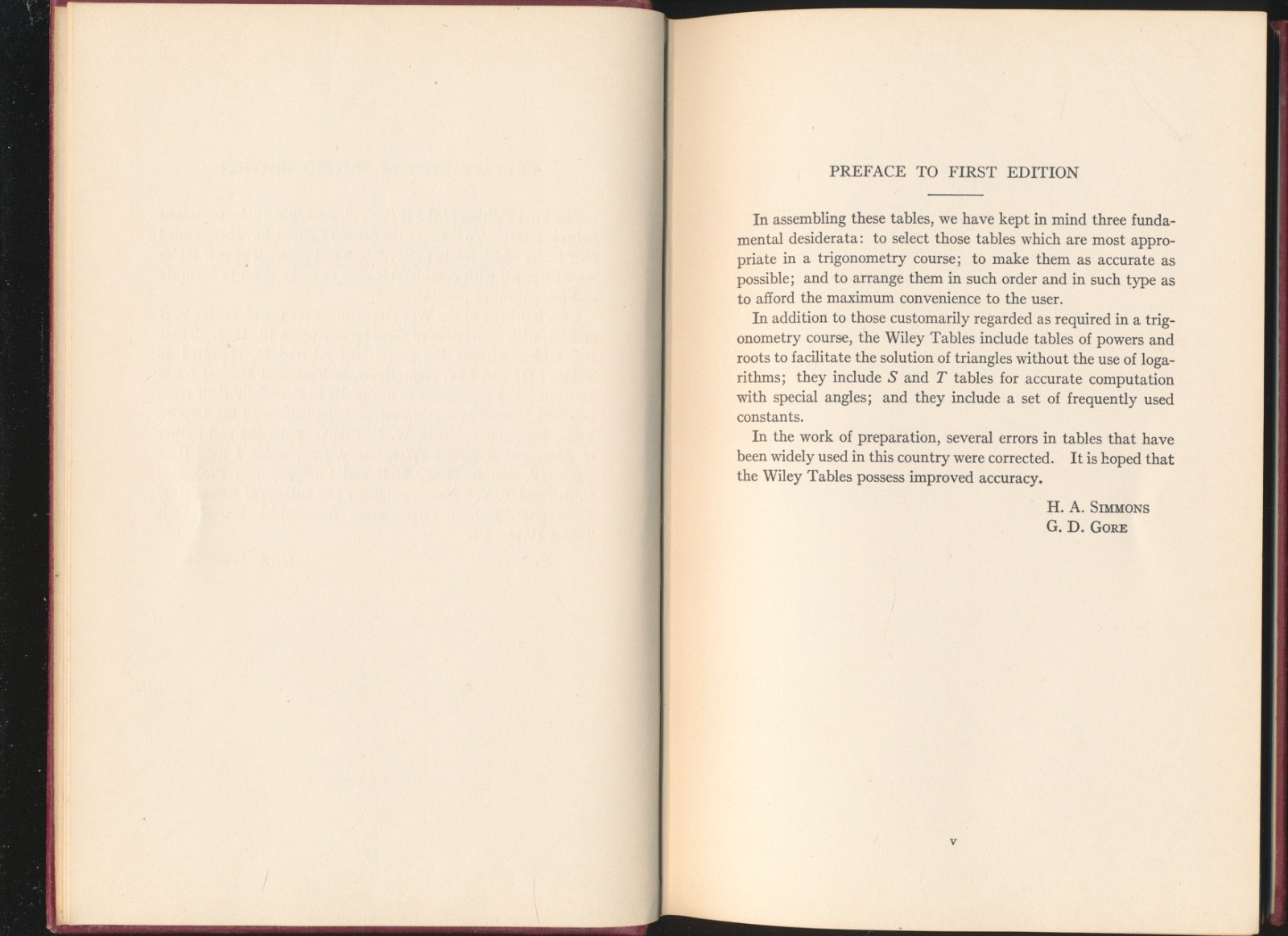 Wiley Trigonometric Tables 2nd Edition WWII Era 1945 Hardcover John Wiley & Sons