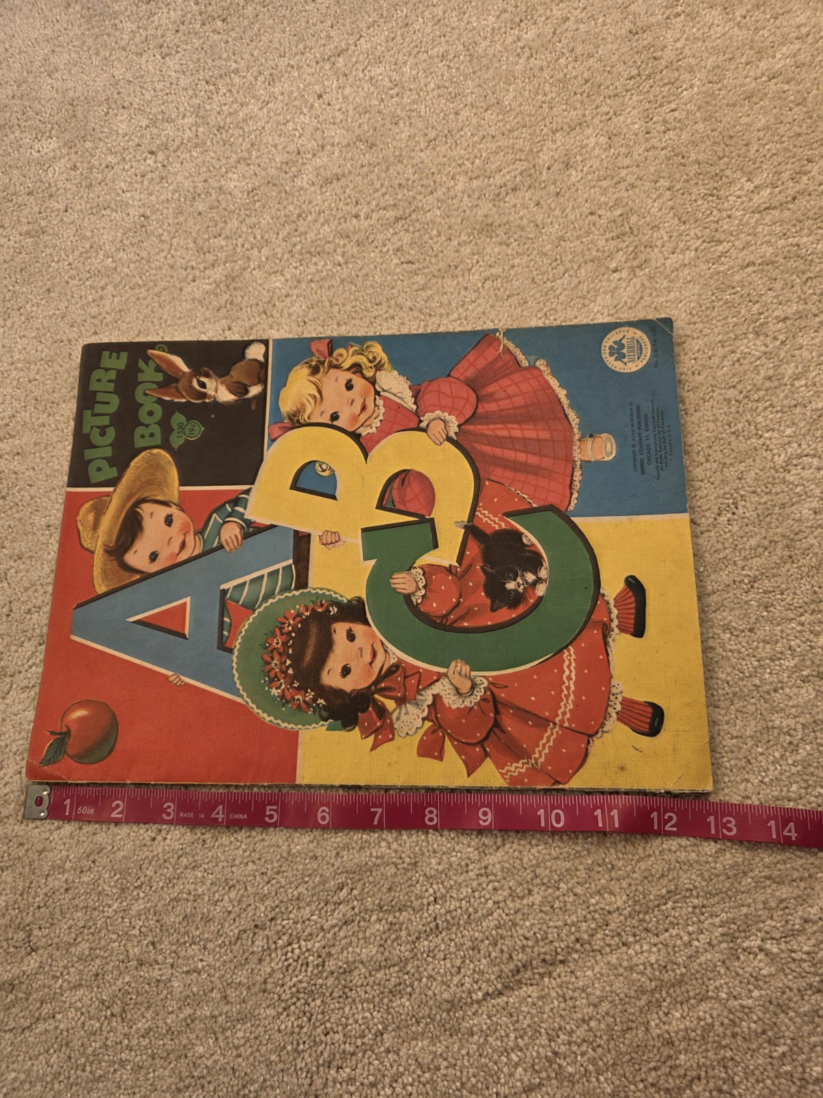 Vintage ABC Children’s Picture Book 1959 Merrill Co. Beautiful Illustrations