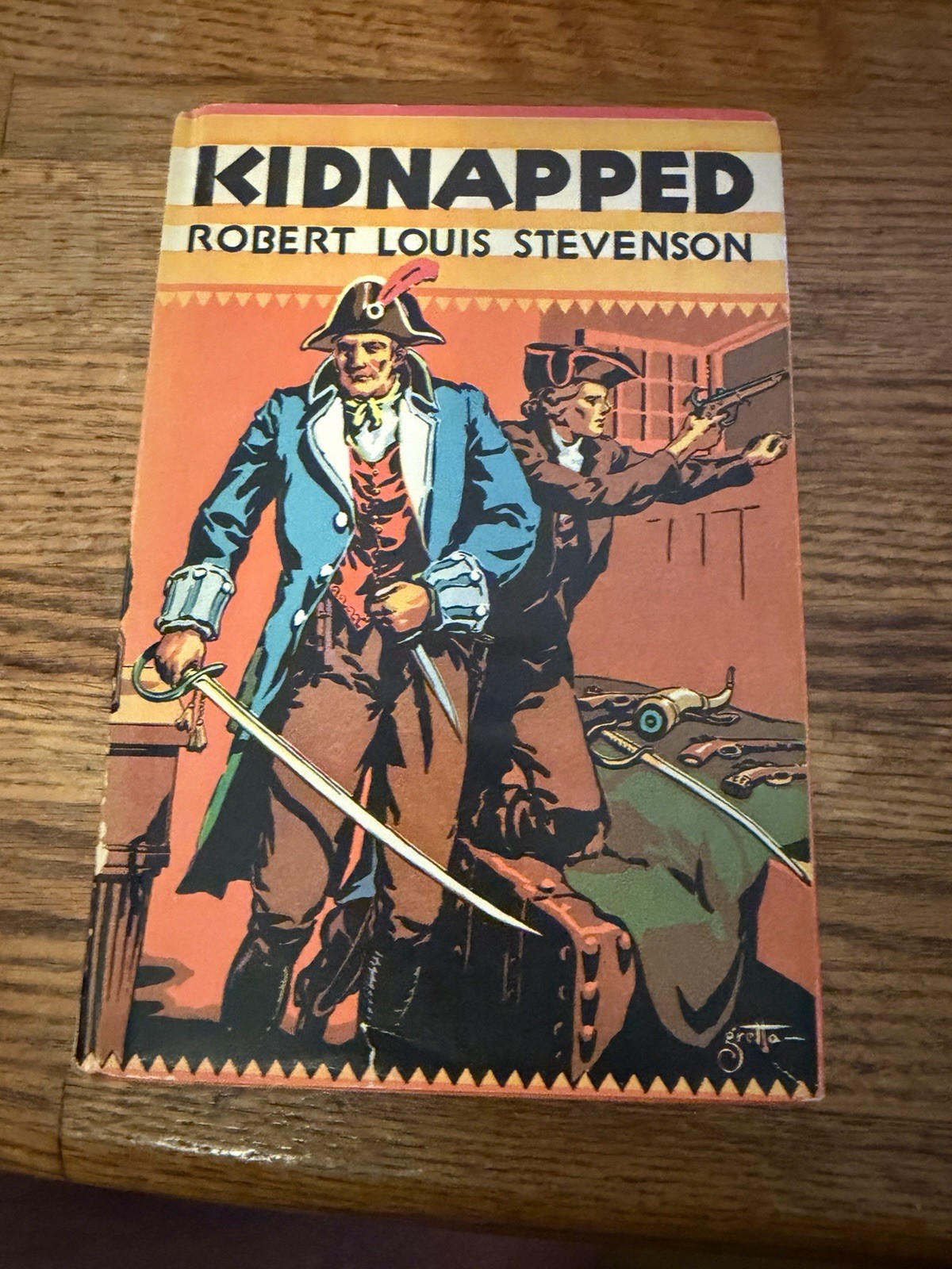 Kidnapped, Robert Louis Stevenson, Goldsmith, Hard Cover, Dust Jacket, 1930’s