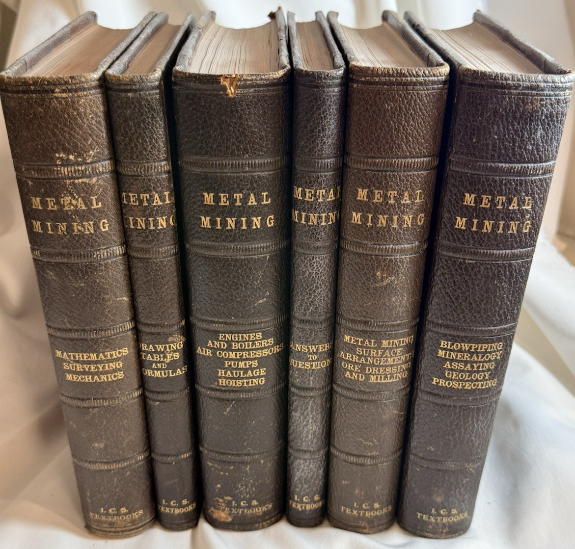 I.C.S. Textbook of Metal Mining, 1899 6-Volume Set, Assaying Prospecting Milling