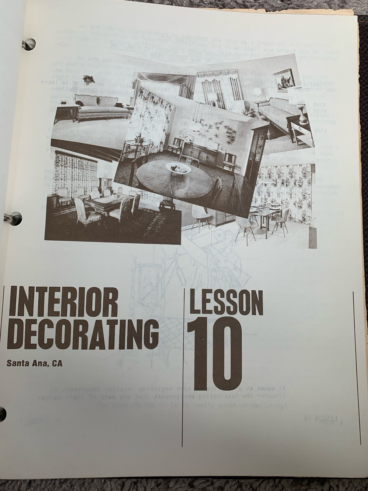 Vintage 1968 Interior Decorating Course Harvey Emerson Lessons 1 to 15 – NY FIT