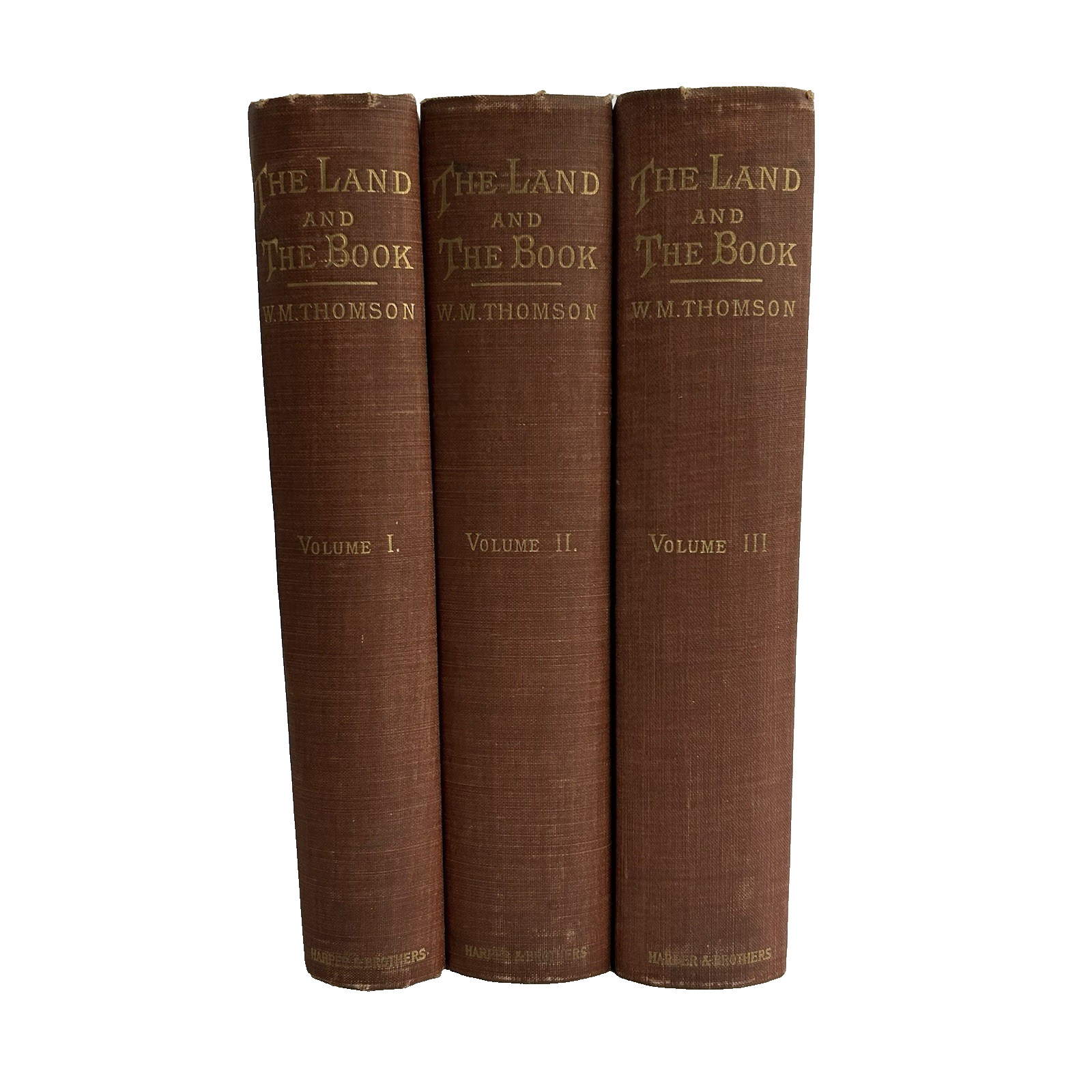 The Land And The Book Vol. I II & III 1880-1185 W.M. Thomson Antique Religion