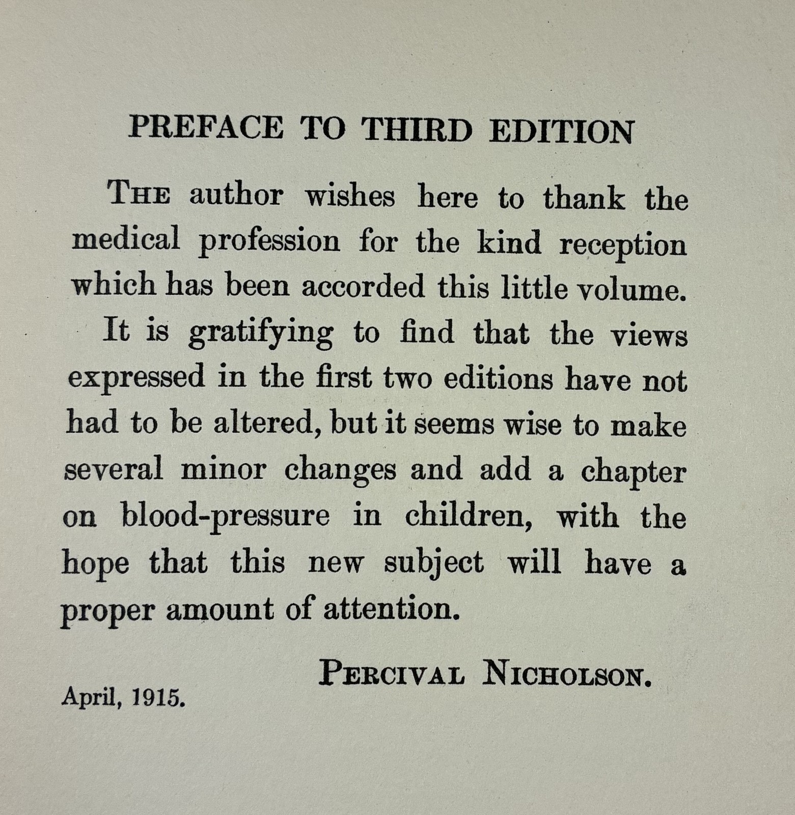 BLOOD PRESSURE IN GENERAL PRACTICE. Antique 1915 HC. P. Nicholson. Very Rare.