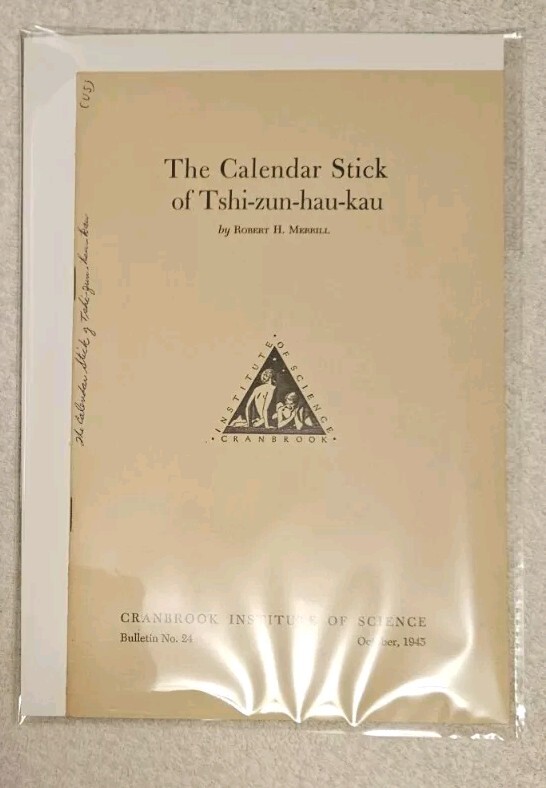 The Calendar Stick of Tshi-zum-hau-kau 1945 Winnebago Indian