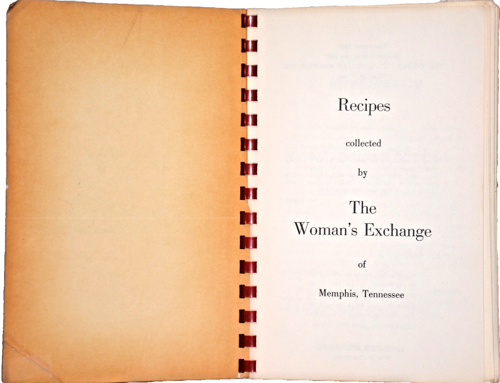 Woman’s Exchange CookBook Memphis Tenn Recipe Kitchen Spiral Culinary 1975 Vinta