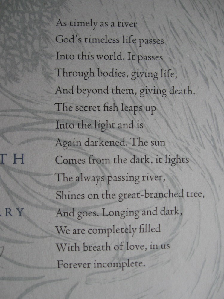 WENDELL BERRY – “BREATH” BROADSIDE – MARGOT VOORHIES THOMPSON – SIGNED!