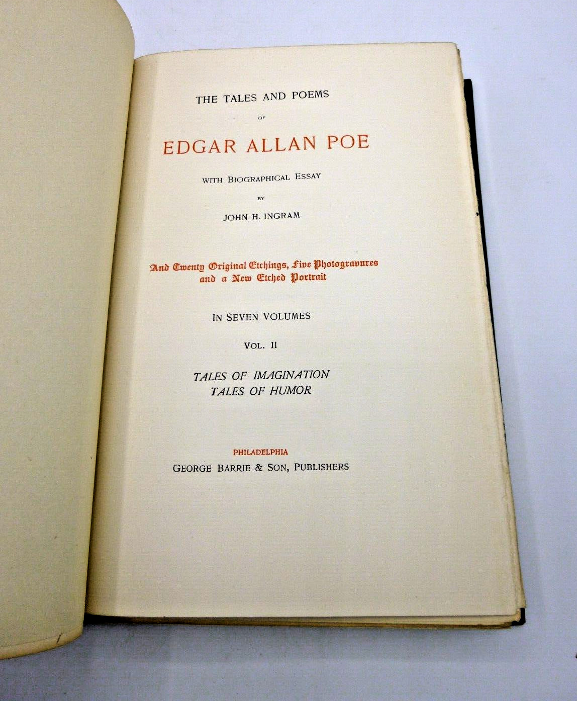 Tales and Poems of Edgar Allan Poe 6 Vol Set | John Ingram | George Barrie Sons