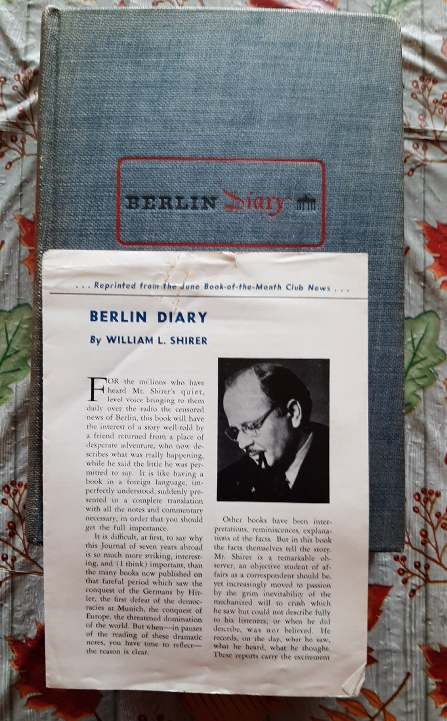First Edition Hardcover – Berlin Diary by William L. Shirer – 1941